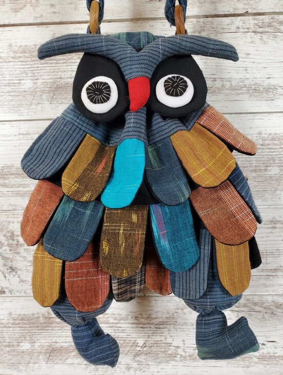 Hand Crafted Handbags - Owl Crossbody Tote Bag Handmade Patchwork  Bookbag EUC Adorable Giftable